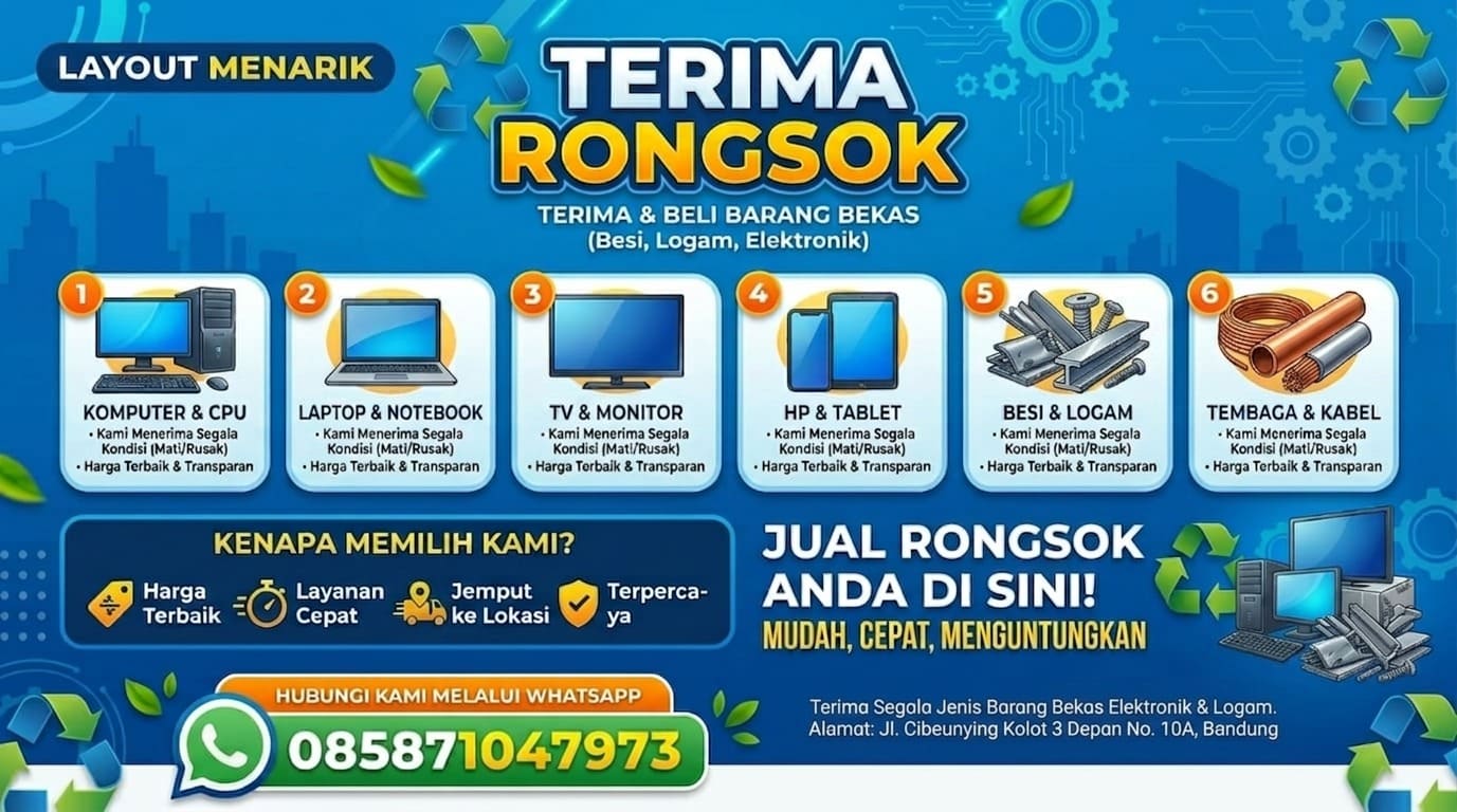 Rongsok Bandung Terdekat 24 Jam: Terima Komputer, Hp & PCB